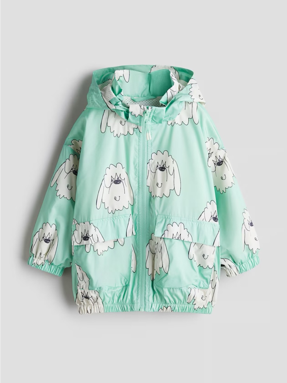 H&M Shaggy Dog Windbreaker in Light Green